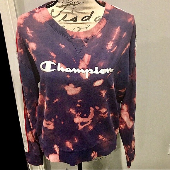 Rare! Bleach-Dyed Champion Pullover Sweatshirt - Picture 12 of 15
